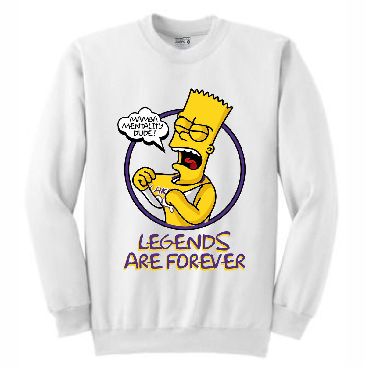 Mamba Bart White Crewneck (Bootleg Collection)