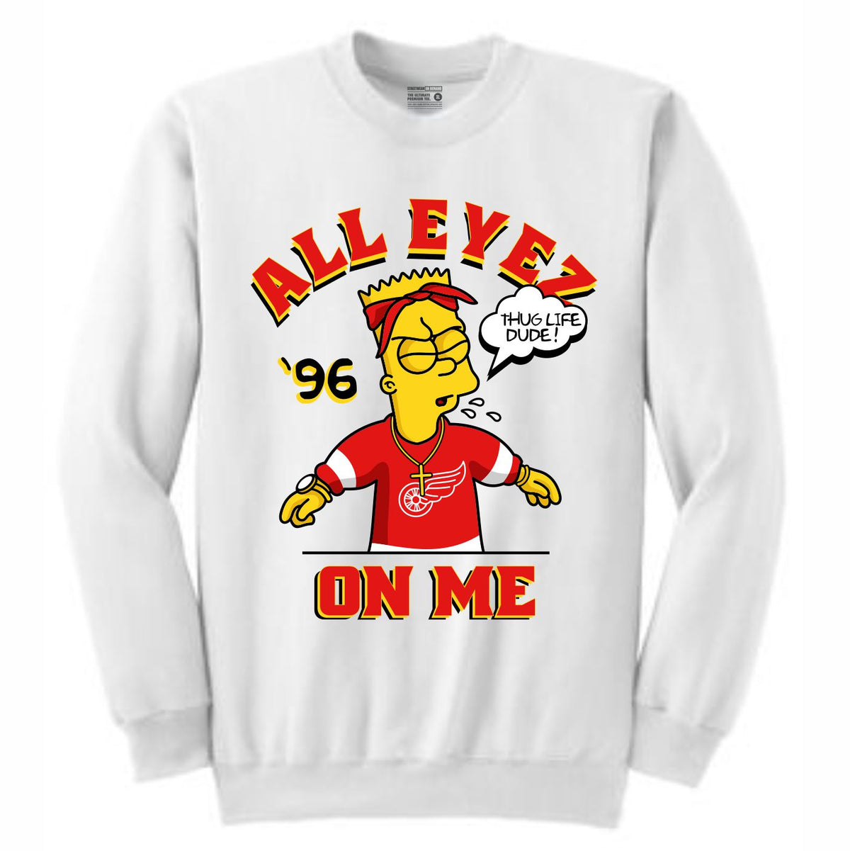 Thug Bart White Crewneck (Bootleg Collection)