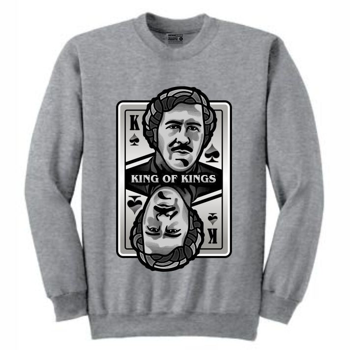 King of Kings Pablo Grey Crewneck (Deck of Cards Collection)