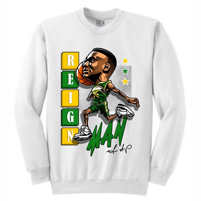 ReignMan White Crewneck (Caricature Collection)
