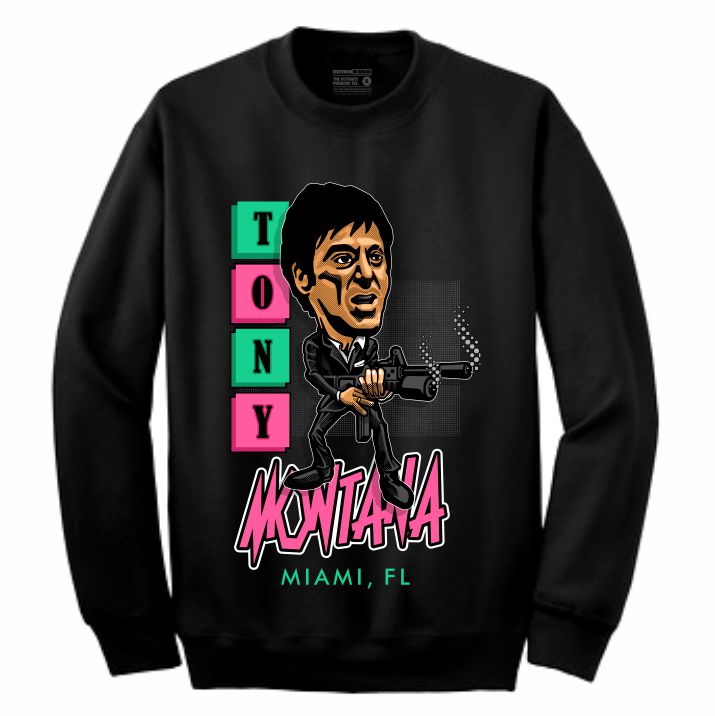 Scarface Black Crewneck (Caricature Collection)