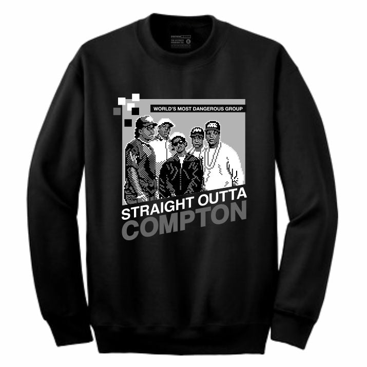 Compton Black Crewneck (8 Bit Collection)