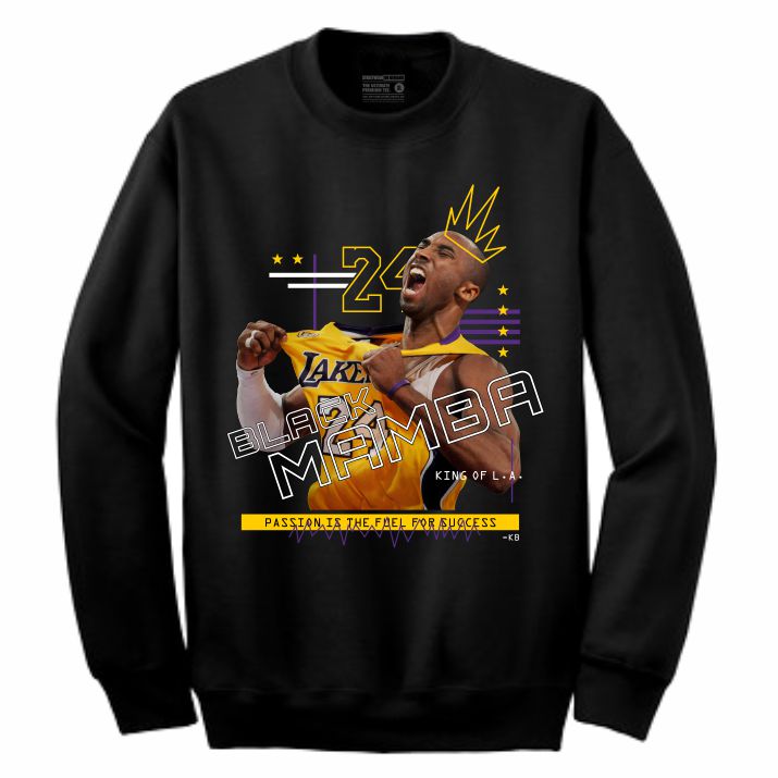 Mamba Black Crewneck (Mixed Media Collection)