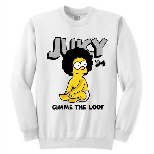 Biggie Bart White Crewneck (Bootleg Collection)