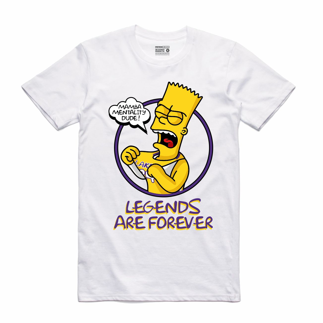 Mamba Bart White T-Shirt (Bootleg Collection)