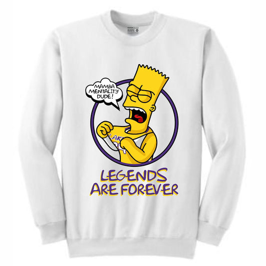 Mamba Bart White Crewneck (Bootleg Collection)