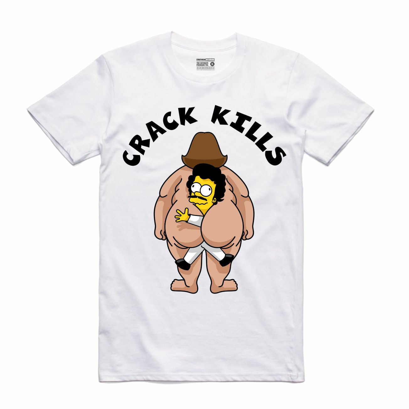 Crack Bart White T-Shirt (Bootleg Collection)