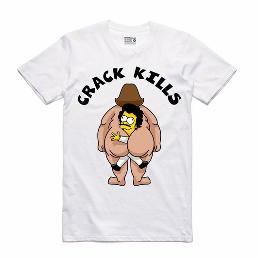 Crack Bart White T-Shirt (Bootleg Collection)