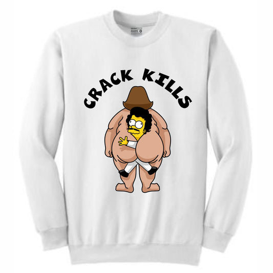Crack Bart White Crewneck (Bootleg Collection)
