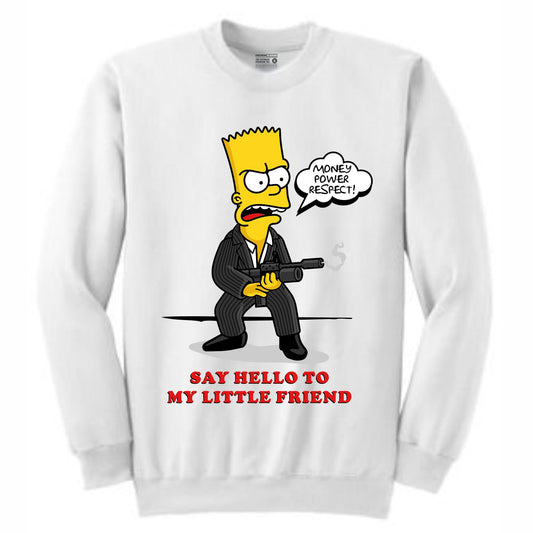 Scarface Bart White Crewneck (Bootleg Collection)