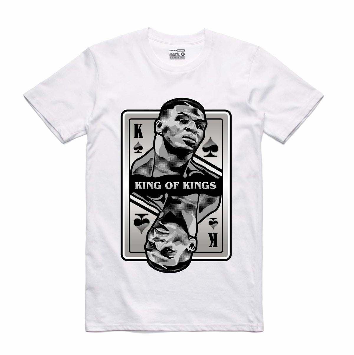 King of Kings Tyson White T-Shirt (Deck of Cards Collection)