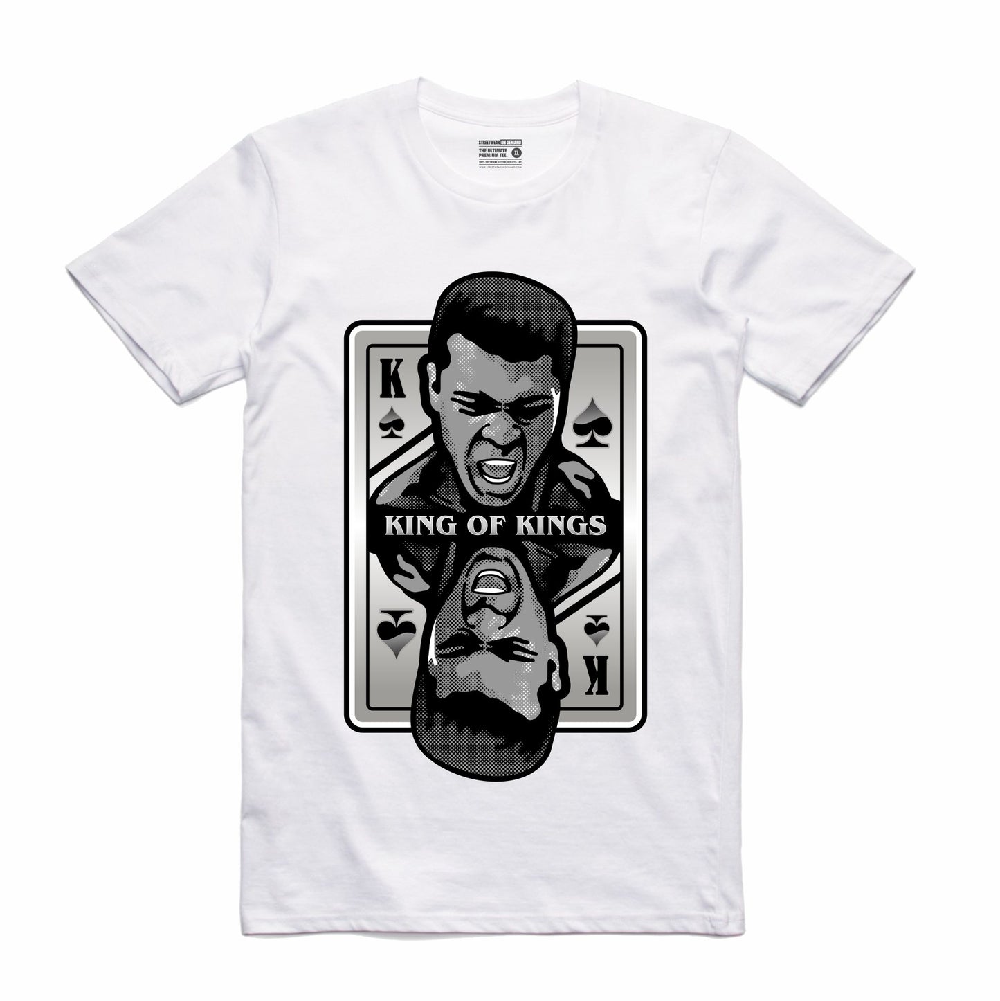 King of Kings Ali White T-Shirt (Deck of Cards Collection)