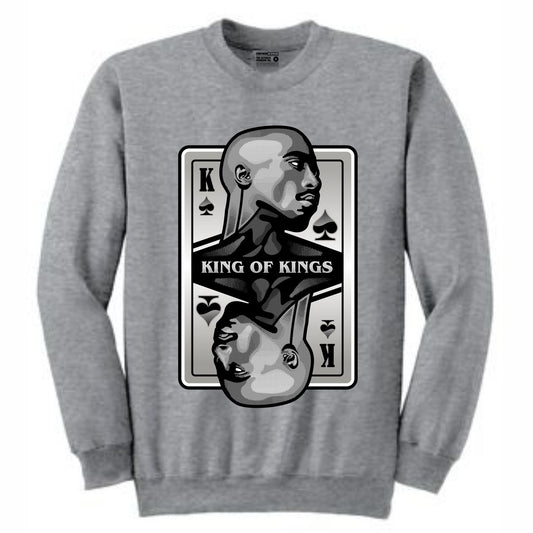 King of Kings Thug Grey Crewneck (Deck of Cards Collection)