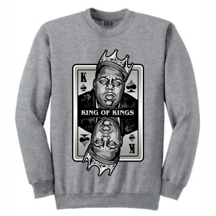 King of Kings Biggie Grey Crewneck (Deck of Cards Collection)