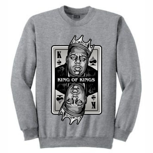 King of Kings Biggie Grey Crewneck (Deck of Cards Collection)