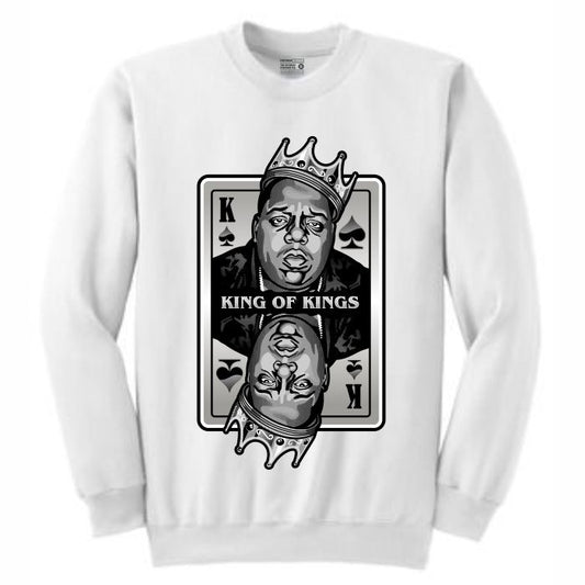 King of Kings Biggie White Crewneck (Deck of Cards Collection)
