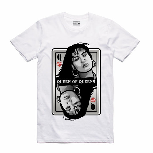 Queen of Queens Selena White T-Shirt (Deck of Cards Collection)