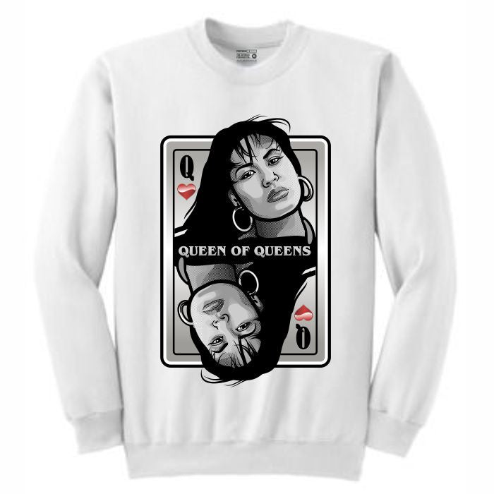 Queen of Queens Selena White Crewneck (Deck of Cards Collection)