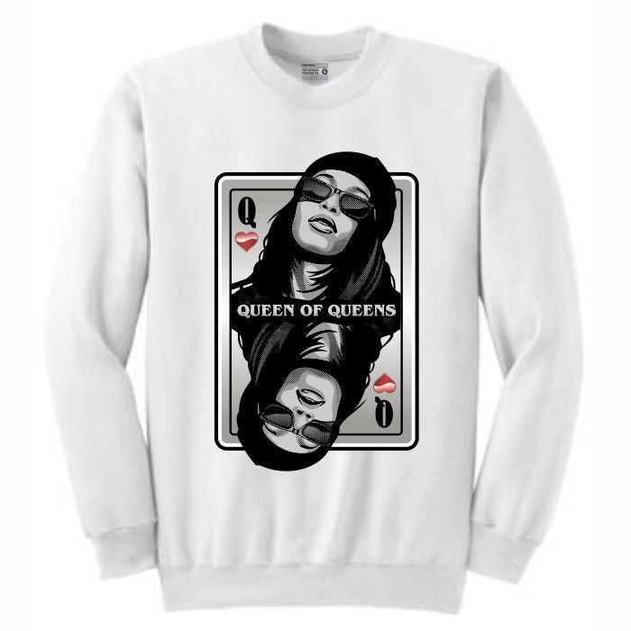 Queen of Queens Aaliyah White Crewneck (Deck of Cards Collection)