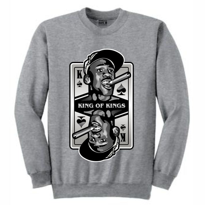 King of Kings MJ Grey Crewneck (Deck of Cards Collection)