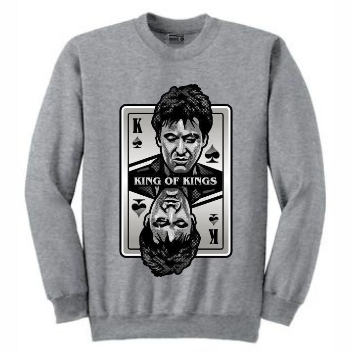 King of Kings Scarface Grey Crewneck (Deck of Cards Collection)