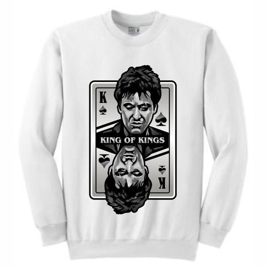King of Kings Scarface White Crewneck (Deck of Cards Collection)