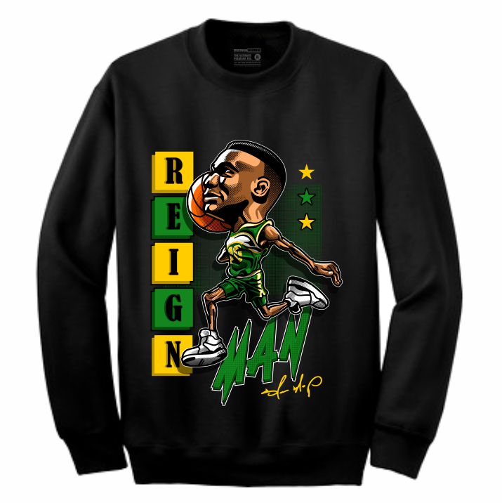 ReignMan Black Crewneck (Caricature Collection)