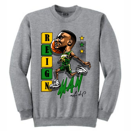 ReignMan Grey Crewneck (Caricature Collection)