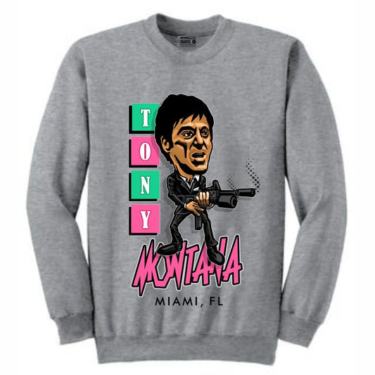 Scarface Grey Crewneck (Caricature Collection)