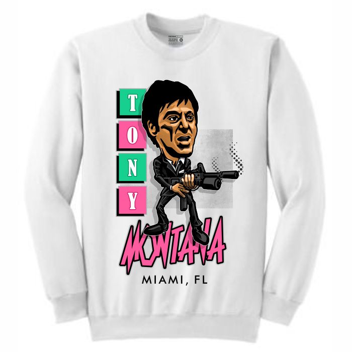 Scarface White Crewneck (Caricature Collection)