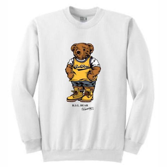 Biggie Badboy White Crewneck (Bear Collection)