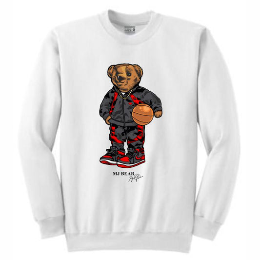 MJ White Crewneck (Bear Collection)