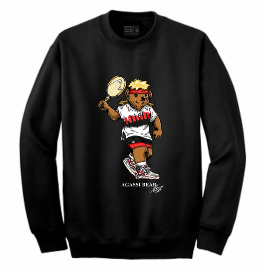 Agassi Black Crewneck (Bear Collection)