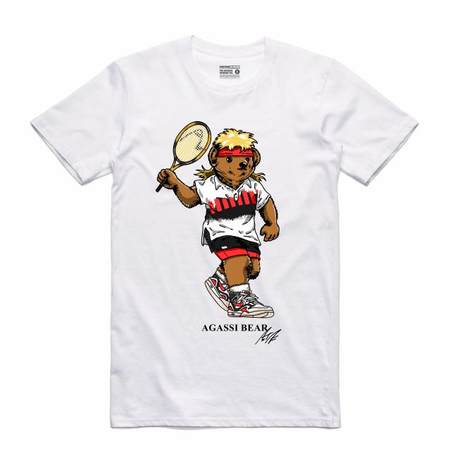 Agassi White T-Shirt (Bear Collection)