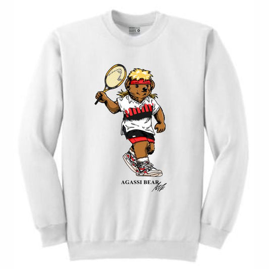 Agassi White Crewneck (Bear Collection)