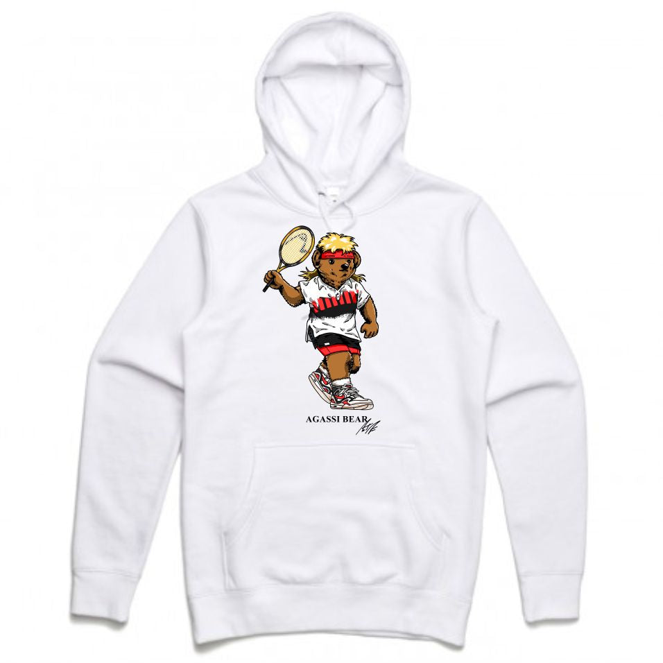 Agassi White Hoodie (Bear Collection)
