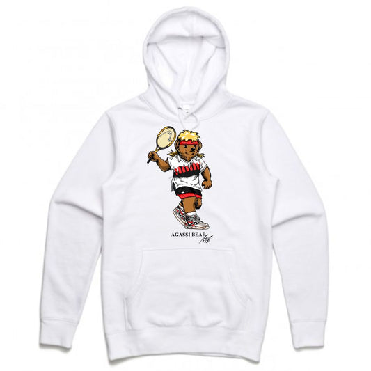 Agassi White Hoodie (Bear Collection)