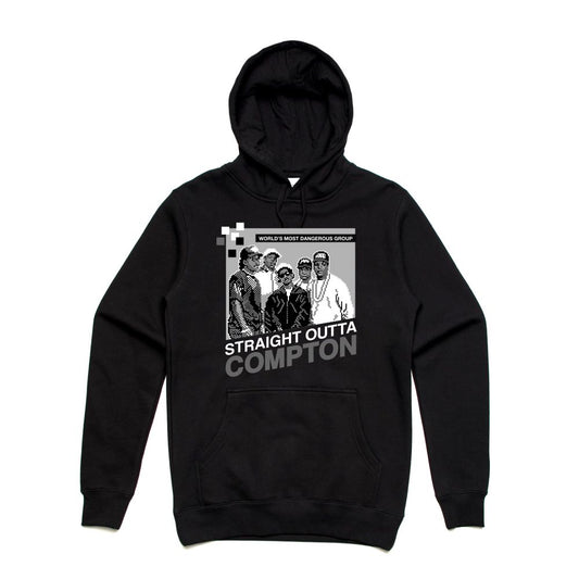 Compton Black Hoodie (8 Bit Collection)