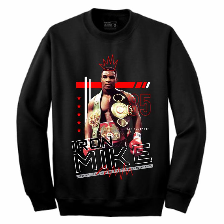Iron Mike Black Crewneck (Mixed Media Collection)