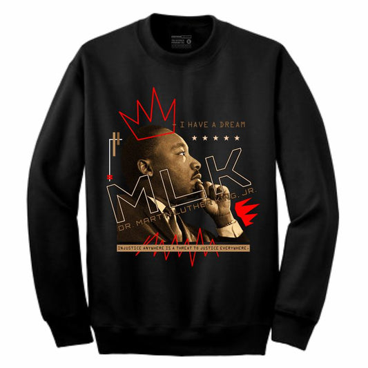 MLK Black Crewneck (Mixed Media Collection)