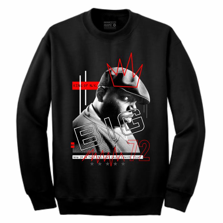 Biggie Black Crewneck (Mixed Media Collection)