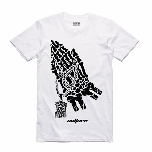 Praying Hands White T-Shirt (Culture)