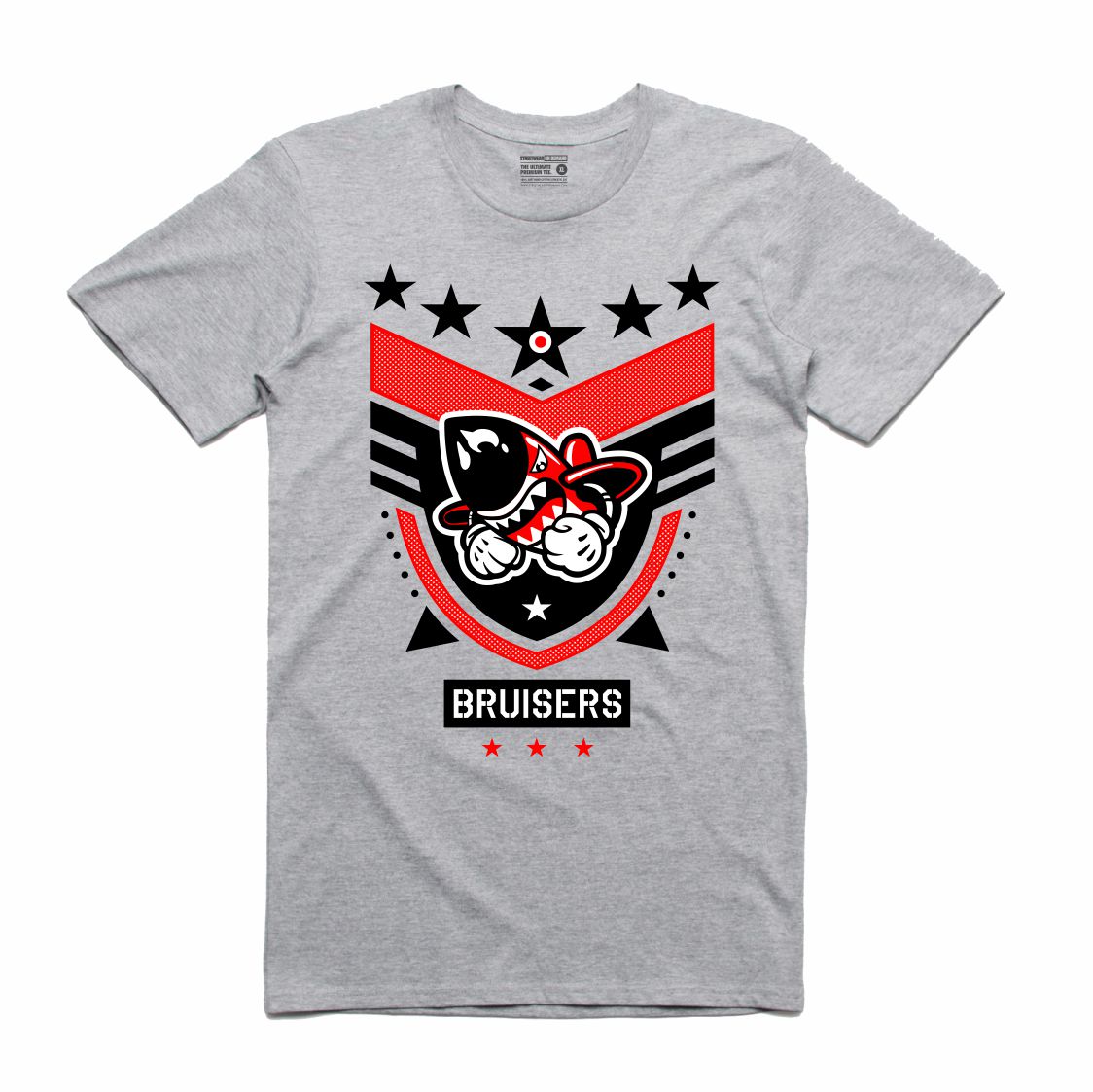Bruiser 5 Star Grey T-Shirt (Bruisers)